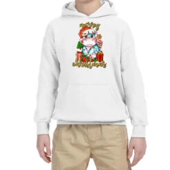 Merry Christmas Hippopotamus Youth Hoodie