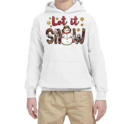 Let It Snow Christmas Snowman Youth Hoodie