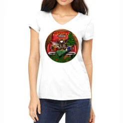 Baby Cow Christmas Women's V-Neck T-Shirt