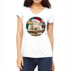 Charolais Cow Christmas Women's V-Neck T-Shirt