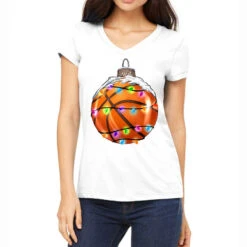 Christmas Basketball Women's V-Neck T-Shirt