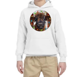 Western Christmas Calf Youth Hoodie