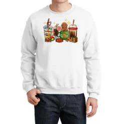 Christmas Coffee Cups With Poodle Crewneck Sweatshirt