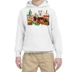 Christmas Coffee Cups With White Shepherd Youth Hoodie