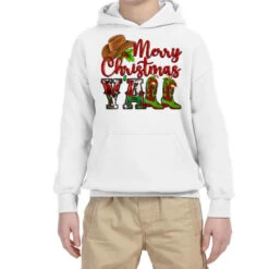 Merry Christmas Y'all Cowboy Youth Hoodie