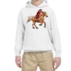Western Christmas Cowgirl On The Horse Youth Hoodie