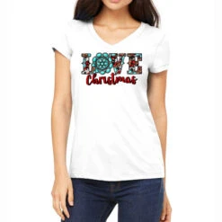 Western Gemstone Christmas Love Women's V-Neck T-Shirt