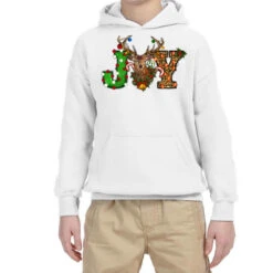 Christmas Joy Reindeer Youth Hoodie