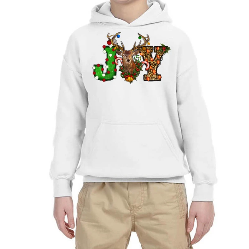Christmas Joy Reindeer Youth Hoodie 3 Christmas Joy Reindeer Youth Hoodie