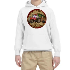 Christmas Tractor Youth Hoodie