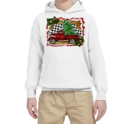 Christmas Truck With Christmas Tree Youth Hoodie