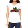 Christmas Trees With Truck Women's V-Neck T-Shirt