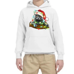 Christmas Scottish Fold Cat Youth Hoodie