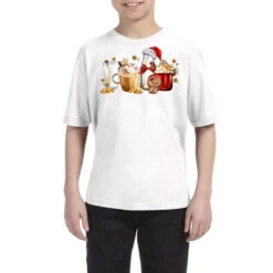 Christmas Milk And Cookie Latte Coffee Cups Youth Tee