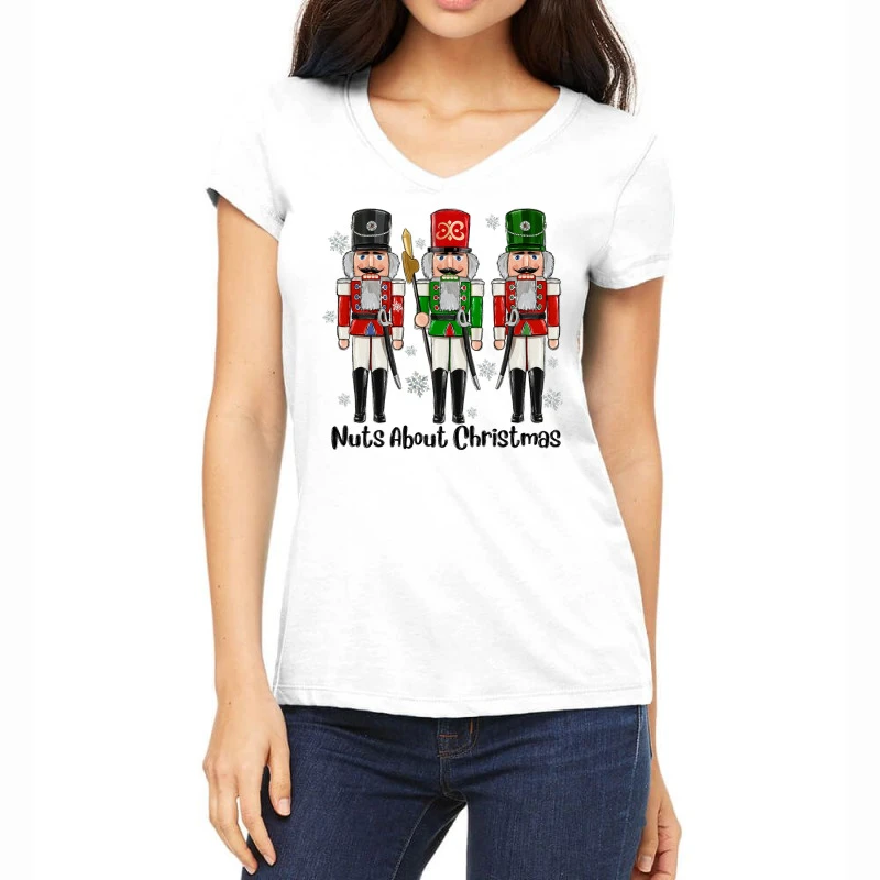 Nuts About Christmas Women's V-Neck T-Shirt 3 Nuts About Christmas Women's V-Neck T-Shirt