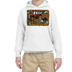 Merry Christmas Farm Tractor Youth Hoodie