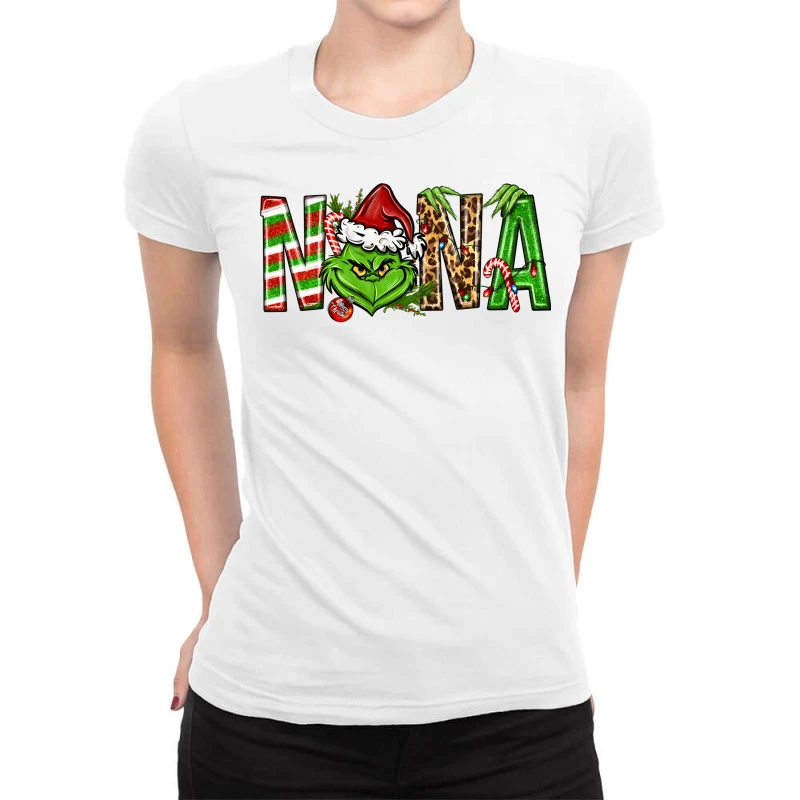 Nana Grinch Christmas Ladies Fitted T-Shirt 3 Nana Grinch Christmas Ladies Fitted T-Shirt