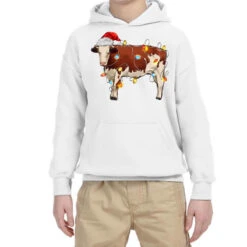 Christmas Cow Youth Hoodie