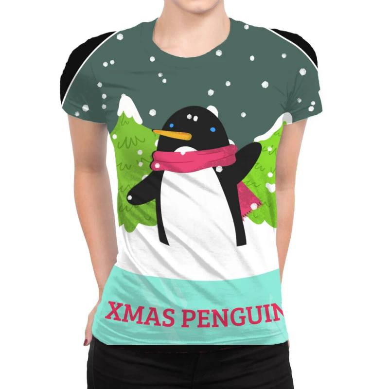 Snow Globe Penguin Christmas Tree Believe Xmas Gif All Over Women's T-shirt 3 Snow Globe Penguin Christmas Tree Believe Xmas Gif All Over Women's T-shirt