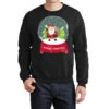 Snow Globe Santa Claus Christmas Tree Believe Xmas Crewneck Sweatshirt