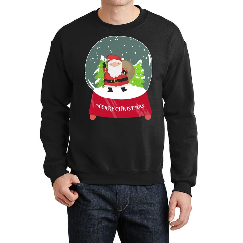 Snow Globe Santa Claus Christmas Tree Believe Xmas Crewneck Sweatshirt 3 Snow Globe Santa Claus Christmas Tree Believe Xmas Crewneck Sweatshirt