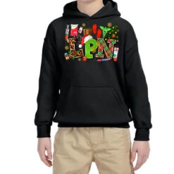 Lpn Christmas Nurse With Youth Hoodie