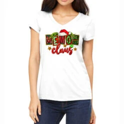 Christmas Memom Claus Women's V-Neck T-Shirt