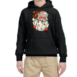Santa With Little Christmas Youth Hoodie