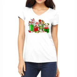 Christmas Coffee Cup Women's V-Neck T-Shirt