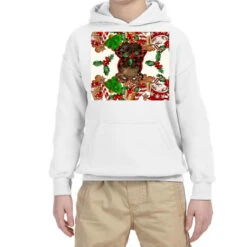 Afro Messy Bun Christmas Youth Hoodie