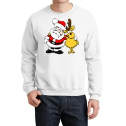 Santa Reindeer Christmas Crewneck Sweatshirt